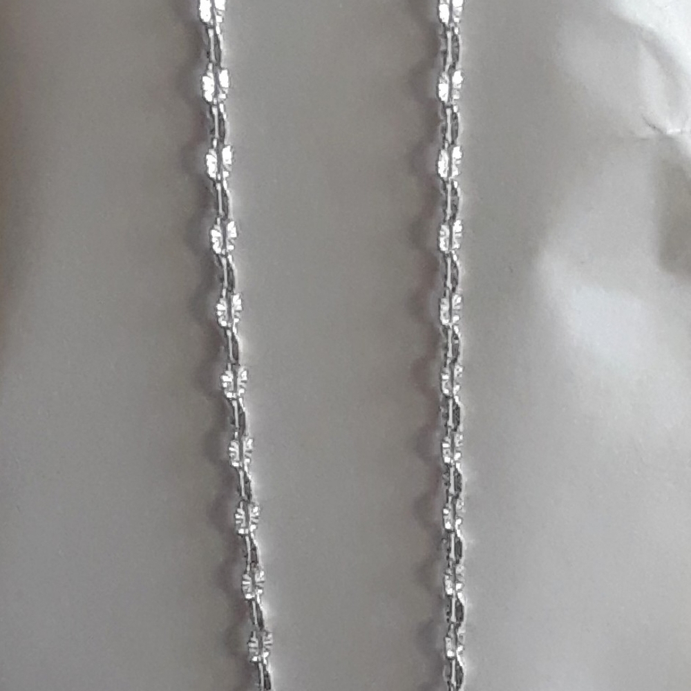 Silver Diamond 925 Cut Italian 24 in. Chain